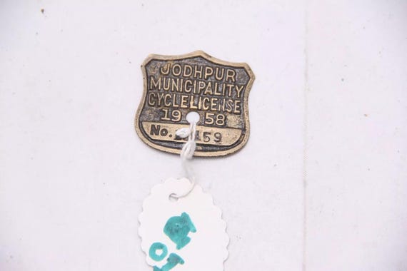 Brass Cycle Licence Tax Token Jodhpur Municipal Council India Authentic Rare Vintage Unique Collectible Historical Memorabilia