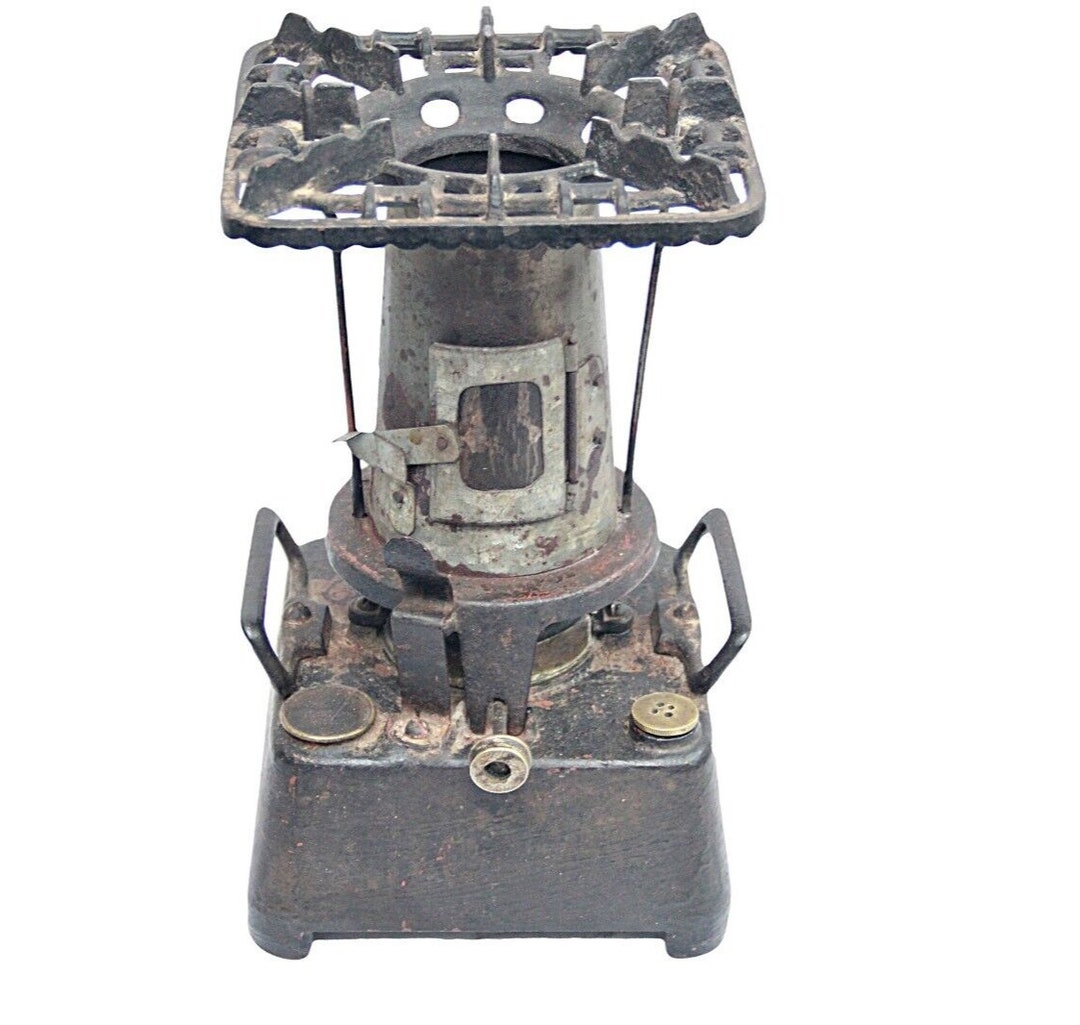 Antique Beatrice Kerosene Camp Stove: Vintage Iron Cookware