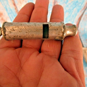Vintage Collectible | Indian Transport Whistle, Chrome Brass
