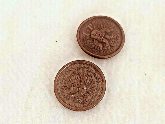 Vintage 1780 Archid Avst Dux Burg Co Tyr Metal 2-Button Set – Unique Double Eagle Design, Rare Antique Fashion Buttons, Collector’s Treasure