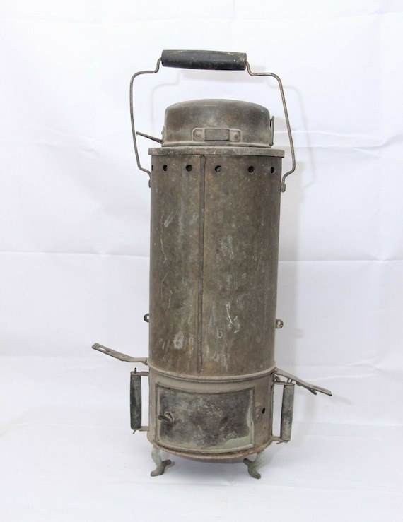 Vintage Brass and Iron Steam Cooker with Tiffin Box - Rustic Antique Kitchenware - Unique Collector's Item - Brass Home Decor