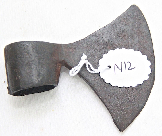 Vintage Hand-Forged Indian Rustic Iron Axe Head Collectible Cutting Tool Unique Artisan Craftsmanship for Home Decor and Display