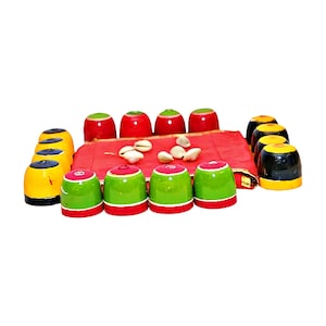Traditional Ancient Indian Chaupar/Pachisi Game Set – Cloth Board and Wooden Pawns | Historical Ludo Ancestor | Classic Family Strategy Game