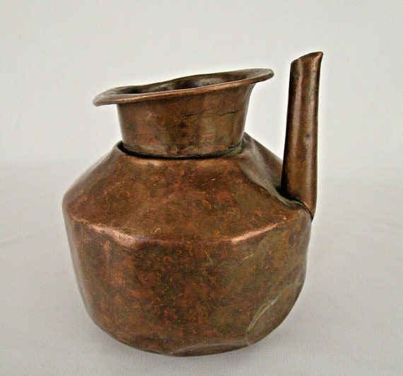 1850s Old Antique Heavy Handmade Copper Water Pot Lota Kalash Unique Vintage Kitchen Decor Home Aesthetic Metal Crafts Decorative Piece C3