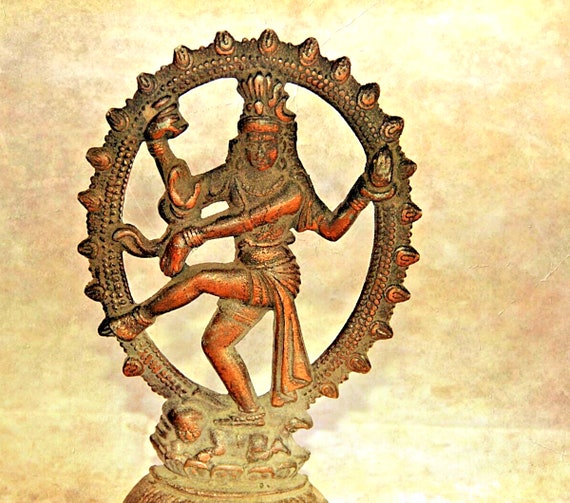 8" Vintage Metal Dancing Lord Shiva Nataraj Statue Collectible Idol for Home Decor, Spiritual Art, Hinduism Tradition Antique Collectible N2