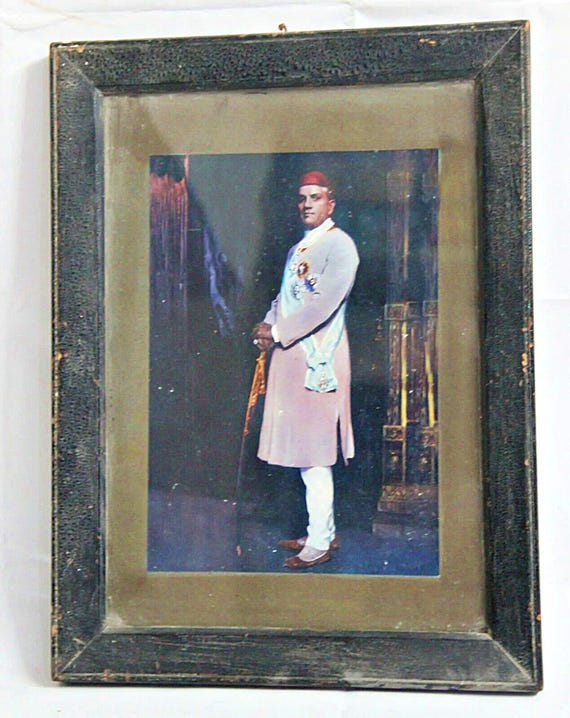 Old Vintage Litho Print of Royal Family Member Beautifully Framed in Wooden Frame Perfect for Home Decor or Unique Collectors Item