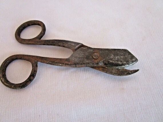 Rare Antique Handmade Iron Wire Cutting Scissors | Unique Vintage Tool for Rustic Home Decor & Collectible Display