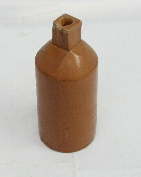 Vintage Commercial Ink Stoneware Bottle – Antique Ceramic Collectible with Pour Spout | Desk Decor for Writers | Unique Gift for Enthusiasts