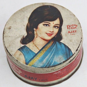 Vintage Dream Girl Talc Tin: Rare Litho Print Collectible