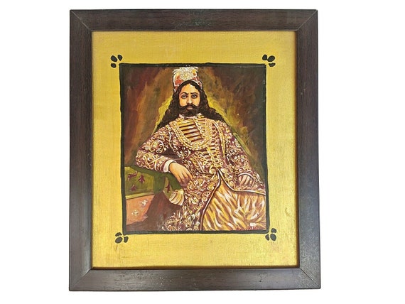 Rare Hand Crafted Stunning Kings Litho Print on Wooden Panel with Synthetic Frame - Unique Artwork, Decorative Wall Art, Indian Collectible