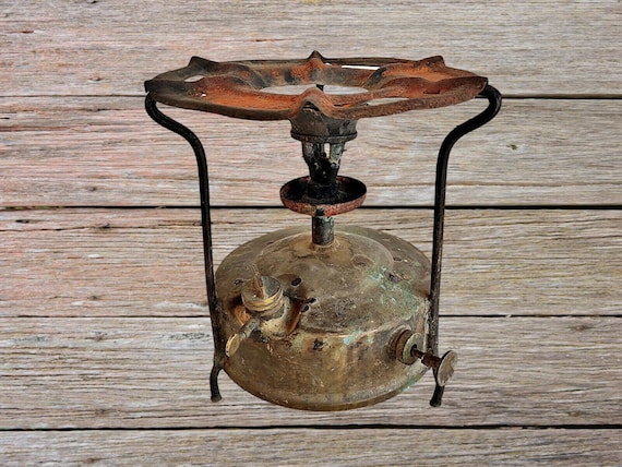 Rare Old Vintage Prabhat No.1 Brass Kerosene Camp Stove – Antique Indian Collector’s Item, Rustic Outdoor Decor, Functional Cooking Piece S2