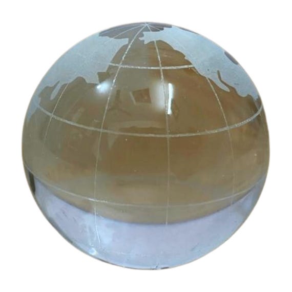 Vintage Decorative Hand Crafted Round Glass Paper Weight – Globe Design with Smooth Finish, Elegant Desk Accessory for Home or Office Décor