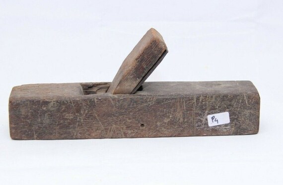 Rare Old Vintage Unique Collectible Wood Plow Plane for Carpenters, Complex Moulding Tool from India, Antique Handcrafted Woodworking Piece