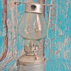 Vintage Kerosene Lantern: Rustic Industrial Oil Lamp, Made in India