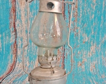 ヴィンテージ灯油ランタン：インド製の素朴な工業用オイルランプ