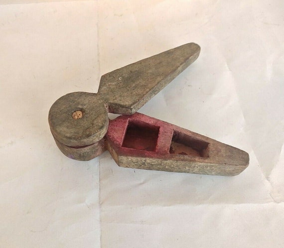 Old Vintage Original Wooden Hand Carved Tikka Box Chopra Collectible Unique Decor Piece for Home & Office Handcrafted Artisan Craftsmanship