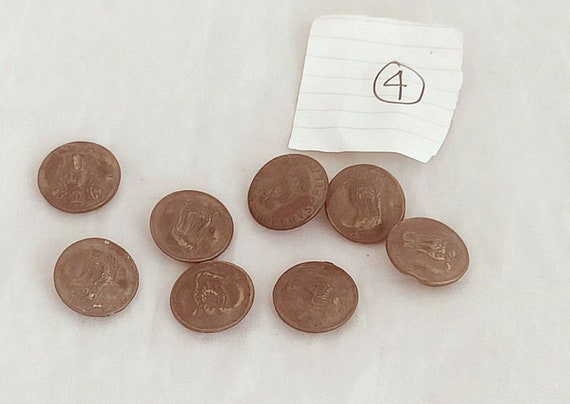 Old Vintage Metal Coat Buttons Unique Design Antique Style Beautiful Retro Fashion Collectible Sewing Craft Accessory for Coats and Jackets