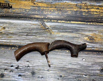 Antique Hand-Carved Wooden Walking Stick, Folk Art Cane, Rustic Decor, Collectible Gift