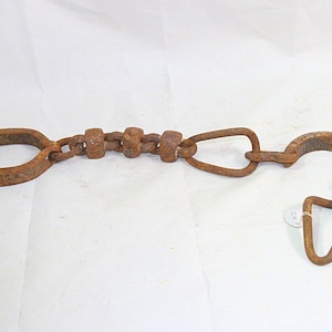 Horse Leg Heavy Iron Chain, Animal Shackles Authentic Vintage Collectible, Hand-Forged Unique Historical Artifact