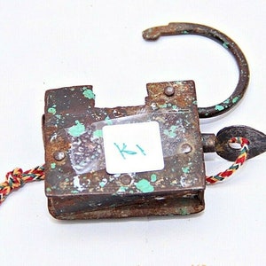 Antique Iron Lock and Key: Collectible Indian Padlock, Vintage Home Decor