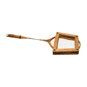 Vintage Tennis or Badminton Racket with Wooden Guard Classic Sports Collectible for Enthusiasts, Retro Decor Display, Perfect for Collectors