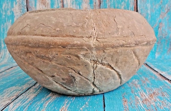 Heavy Carved Stone Bowl Pot, Vintage Fresh Flower Keeping, Garden Planter, Handmade  Rustic Decor, Unique Artisan Gift, Durable