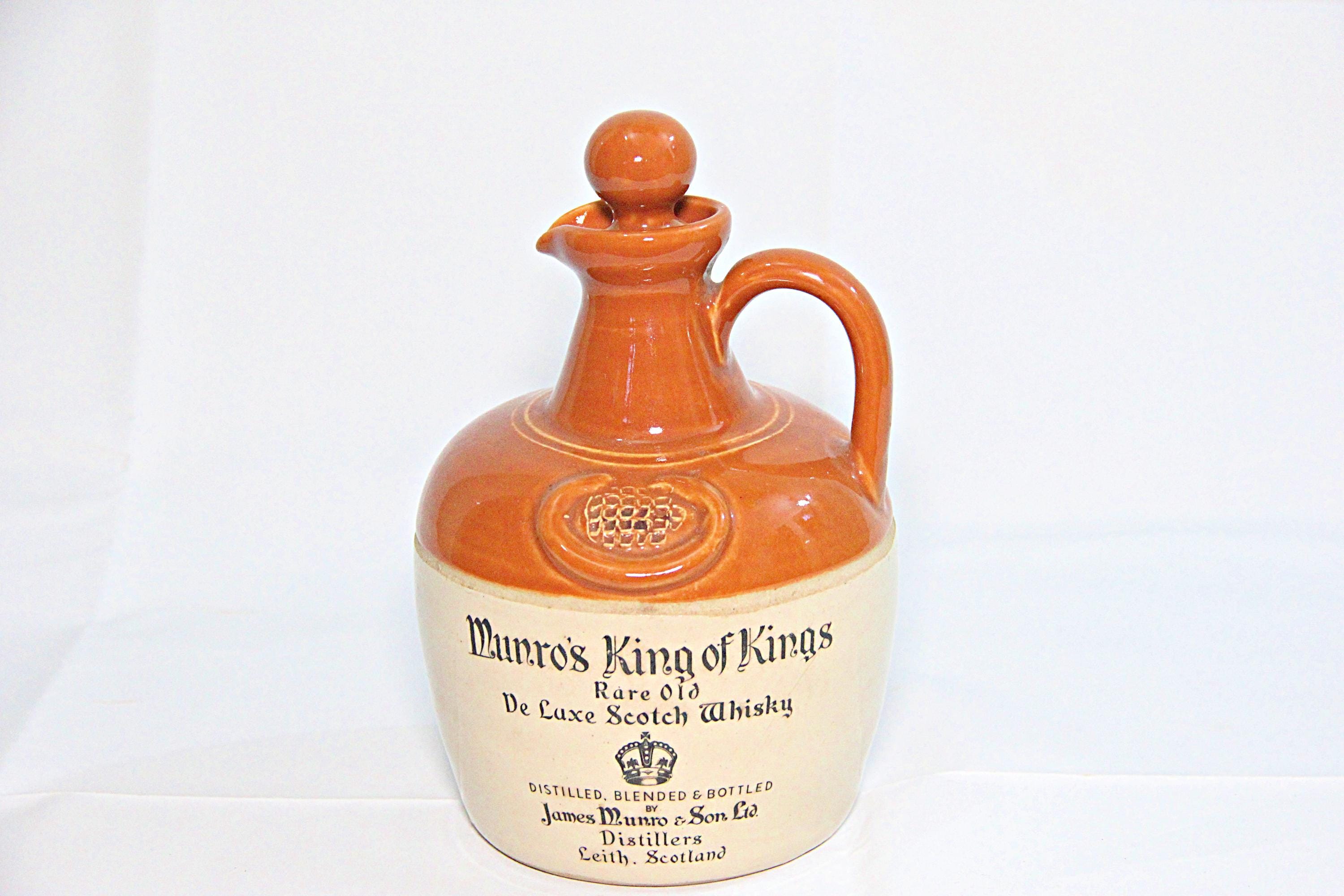 Vintage Munro King of Kings Scotch Whisky Decanter, 1970s Ceramic