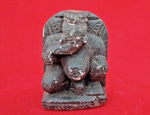 Rare Unique Vintage Hand Carved Stone Lord Ganesha Statue, Elephant God Figurine, Hindu God Sculpture, Collectible Religious Home Decor