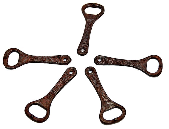 Vintage Cast Iron Bottle Opener Set of 5, Wilson 500, Unique Bar Accessory from India, Perfect Gift for Collectors and Home Bar Enthusiasts