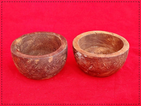 Decorative Vintage Handmade Wooden Salad Bowl with Beautiful Carving, Serving Curry Bowl, Kitchen Essential, Multipurpose Craft from India
