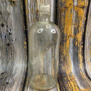 Hand Blown Glass Apothecary Bottle: Vintage Pharmacy Decor, Medical Display