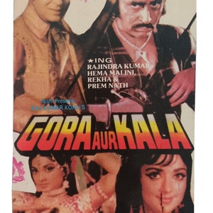 Rara locandina originale litografica di un film indiano d'epoca, cimeli di Bollywood per collezionisti e appassionati di decorazioni cinematografiche retrò.