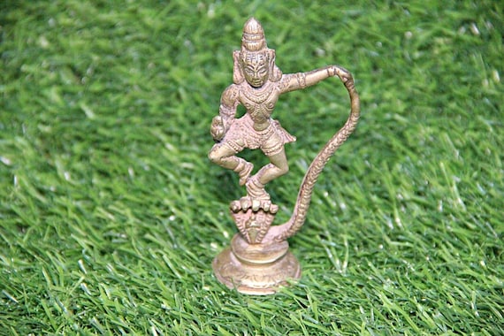 Rare Vintage Brass Lord Krishna Dancing on Snake Statue– Timeless Divine Elegance | Spiritual Home Decor Collectible | Sacred Gift of Grace
