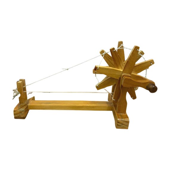 Wooden Spinning Wheel – Small/Medium Gandhi Charkha, Functional & Decorative Art Piece, Perfect for Decor or Collectors of Handcrafted Items