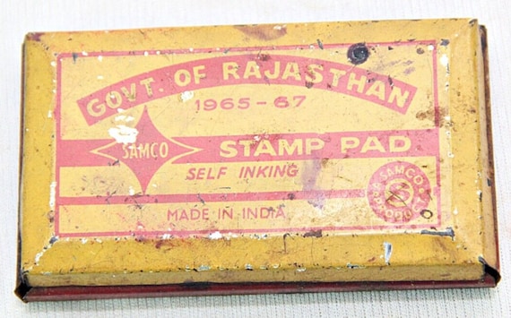 Vintage Antique SAMCO Stamp Pad 1965-67– Rajasthan Government Collector’s Item | Unique Indian Memorabilia | Piece of Administrative History