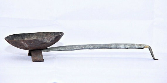 Tribal Fire Pit Spoon | Rare Vintage Hand Carved Accessories | Authentic Forged Decorative Spoon | Rustic Ethnic Indian Collectible