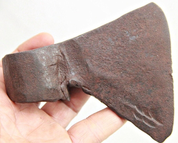 Antique Hand Forged Tribal Iron Axe | Unique Blacksmith Art | Exceptional Craftsmanship from India | Cultural Heritage Decor