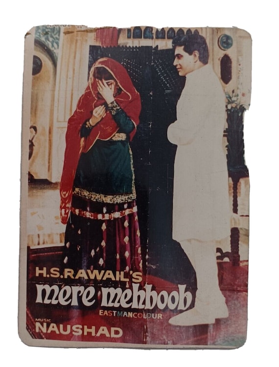 Vintage Bollywood Litho Print Lobby Card– Rare Indian Cinema Poster, Retro Film Memorabilia for Collectors & Classic Movie Decor Enthusiasts