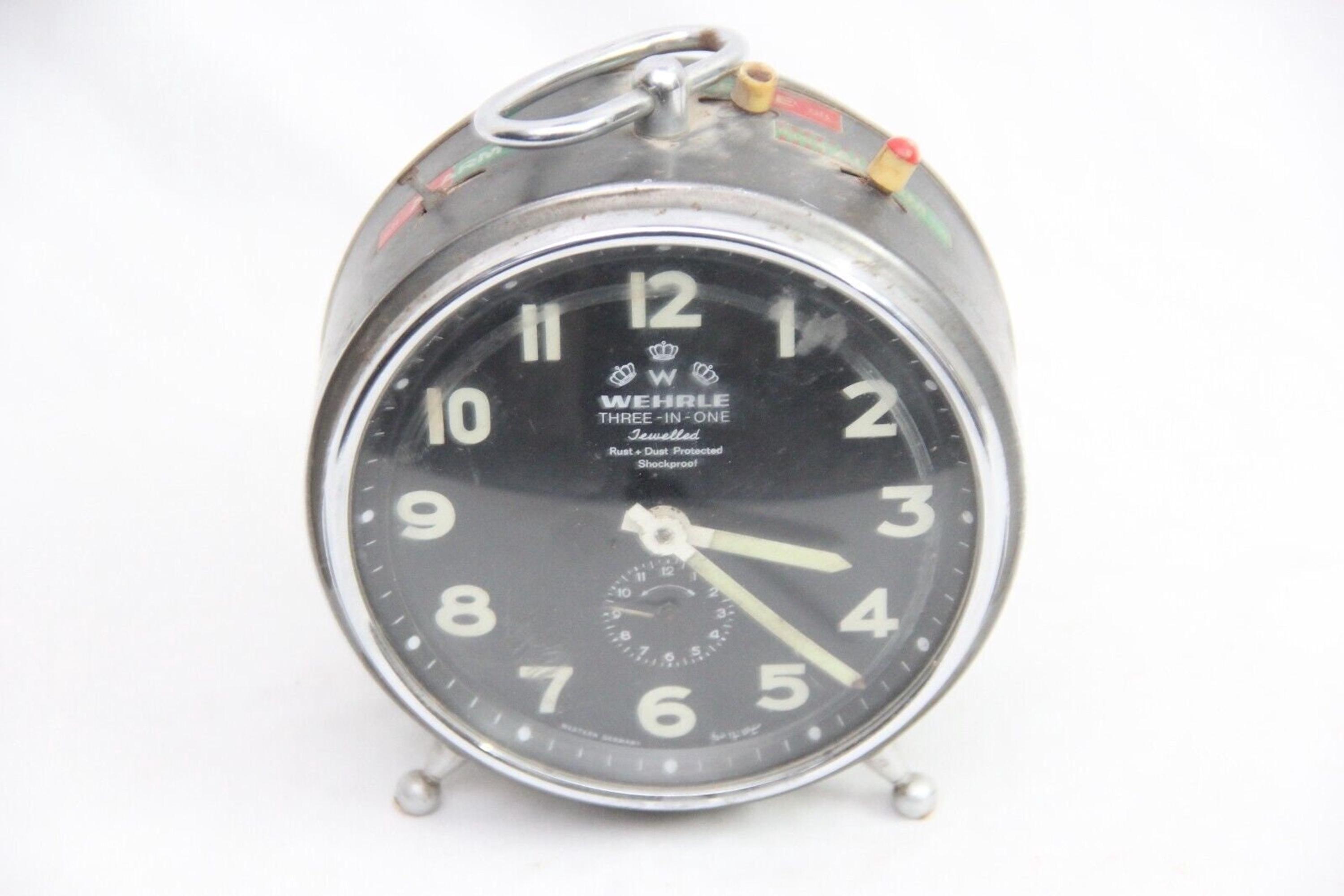 WEHRLE ベル　置き時計 1950s Wehrle Extra Large Twin Bell Alarm Clock, West Germany Retro