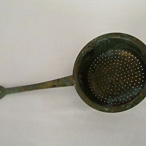 Vintage Handmade Brass Tea Coffee Filter: Rustic Kitchen Decor