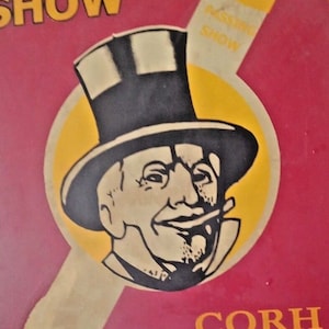 Vintage Passing Show Cigarettes Tin Sign: Antique Tobacco Ad