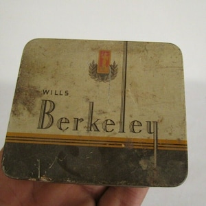 Sigarette Berkeley di Old Vintage Wills Scatola di latta in metallo Custodia Bristol London Arredamento da collezione Cimeli retrò Contenitore di stoccaggio unico