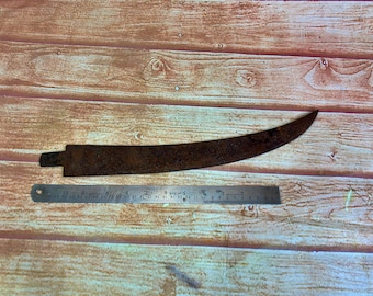 Vintage Forged Iron Blade Fragment Rustic Primitive Historical Decor Collectible Metal Relic