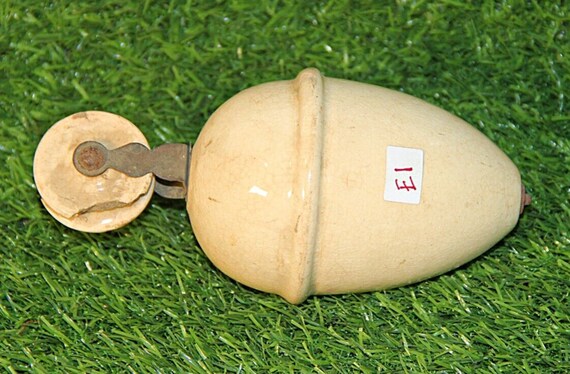 Rare Antique English Porcelain Ceramic Curtain Rise N Fall Pulley Weight Ceiling Lamp, Exquisite Egg Shape Light for Unique Decor Collectors