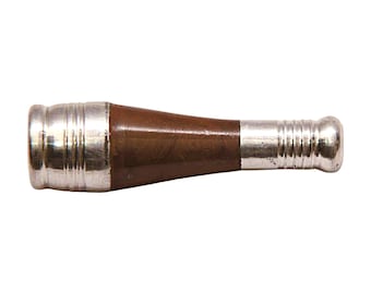 Vintage Indian Chilam Pipe – Handcrafted Metal & Wood Collectible