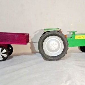 Handmade Wooden Tractor Trolley: Rustic Farmhouse Decor