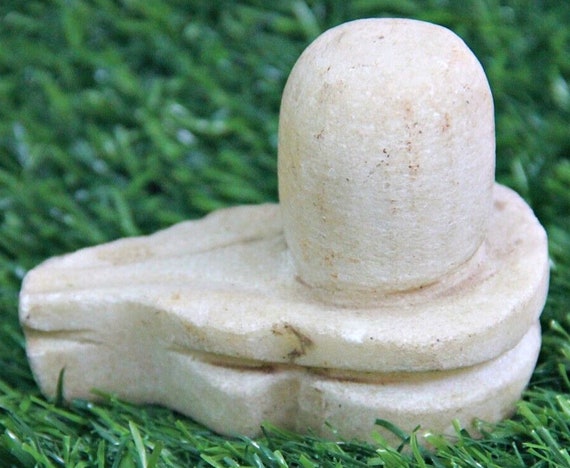 White Marble Shivling Shiva Lingam Statue Hindu Idol – Vintage Hand crafted for Altar, Religious Sculpture, Home Decor & Collectibles