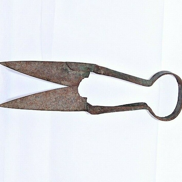 Old Antique Sheep Goat Shears - Painted Farm Tool Scissors Wool Clipper A1