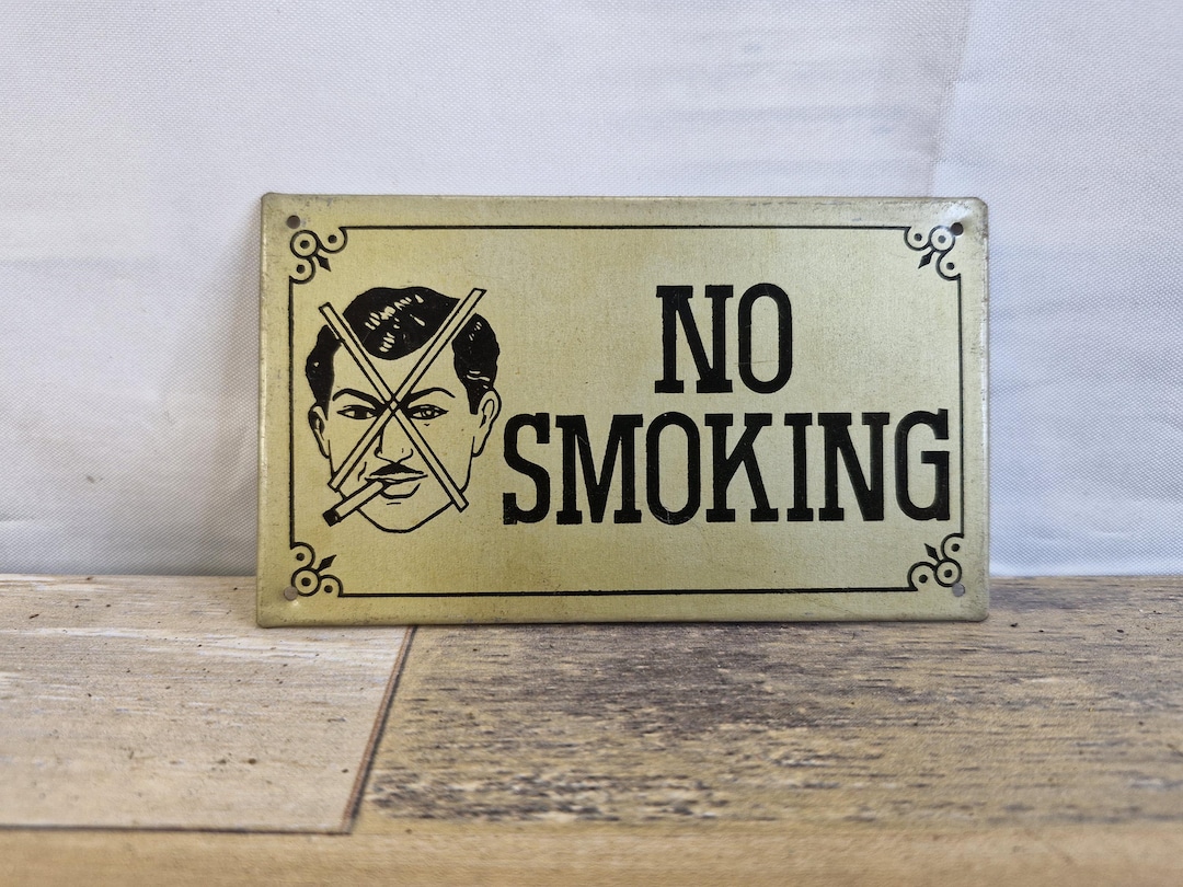 Vintage No Smoking Logo Tin Board Mini Metal Sign Collectible - Etsy