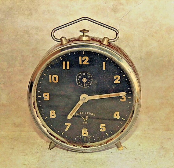 Vintage Jaz Alarm Clock – Rare Indian Antique Collectible, Restorable Table Clock, Timeless Mechanical Decor, Unique Retro Home Centerpiece